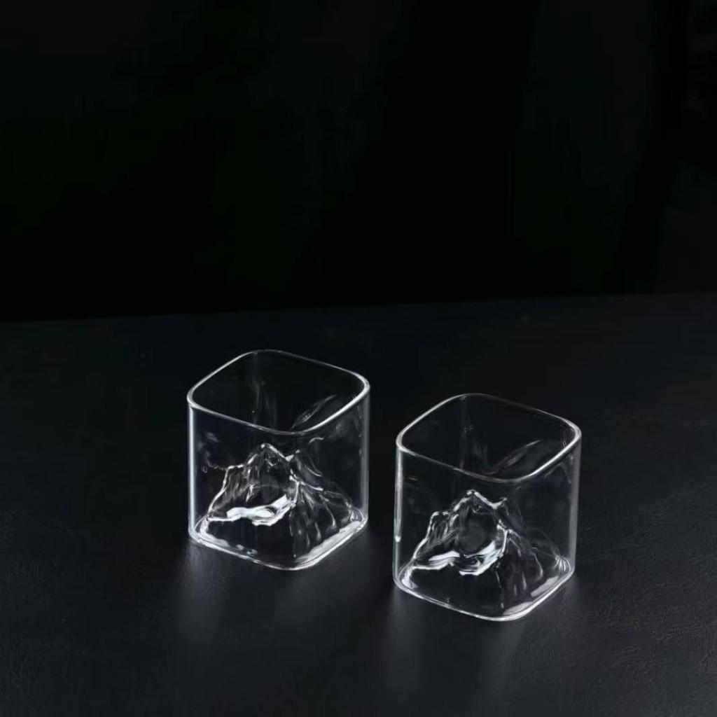 Mount Fuji Whiskey & Tea Glass - High Borosilicate, Square Design