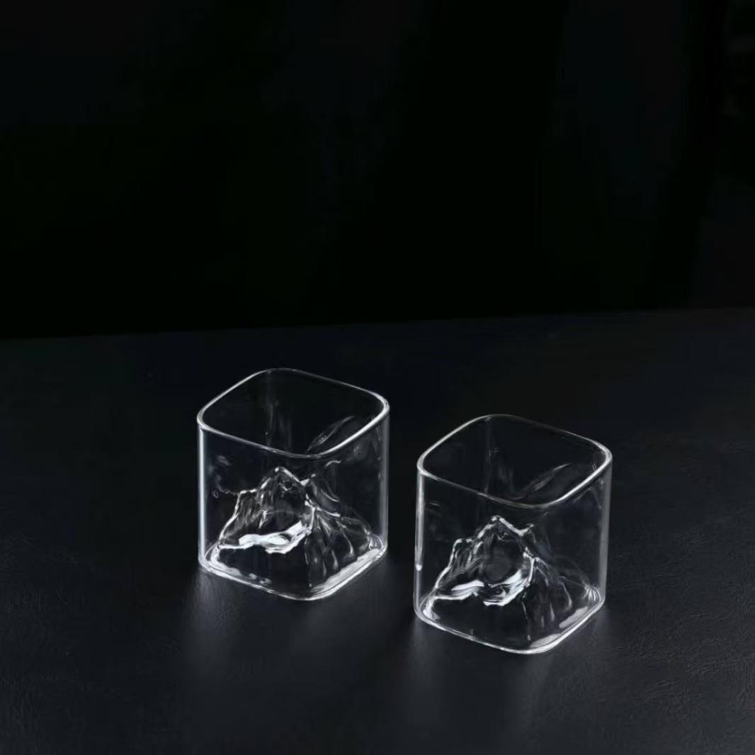 Mount Fuji Whiskey & Tea Glass - High Borosilicate, Square Design