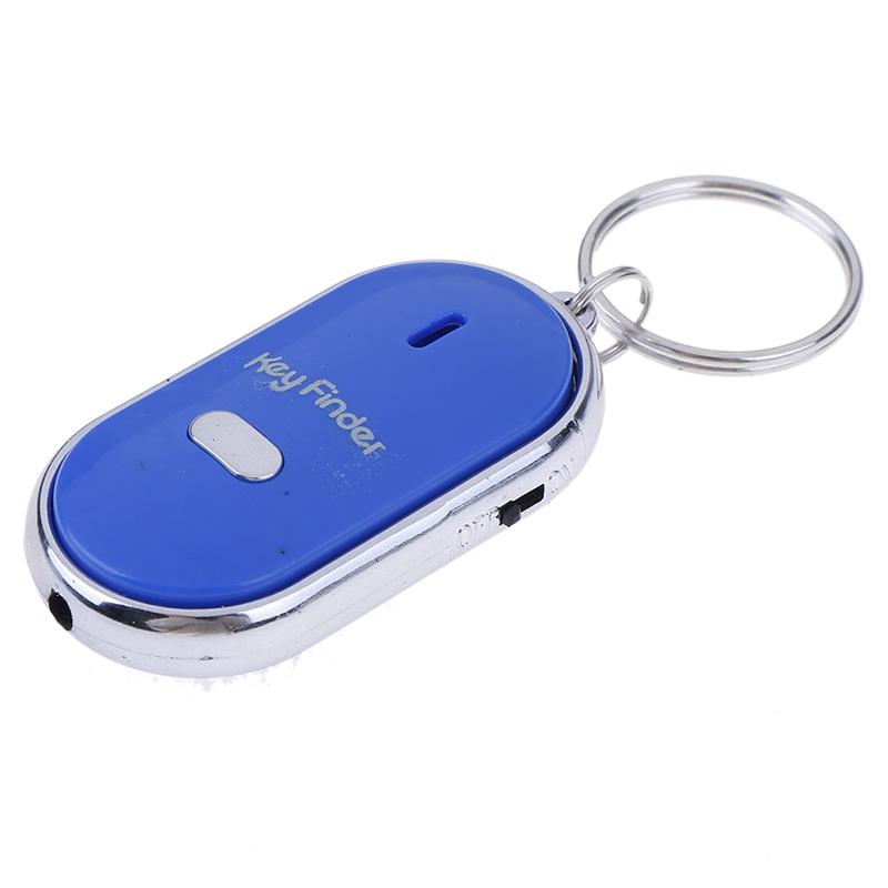 Blue Anti-Lost Key Finder Locator Keychain Whistle Beep Sound Alarm Led Light