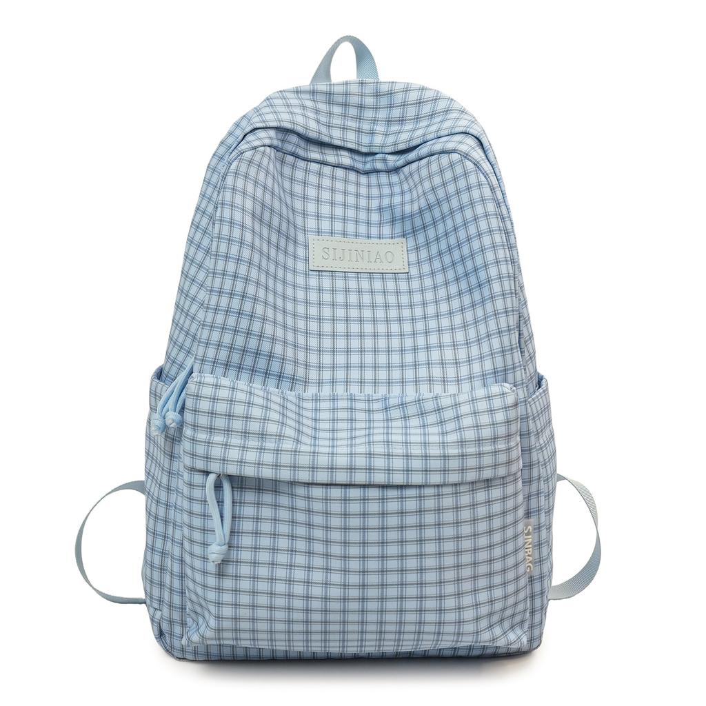 Schoolbag Japanese ins Plaid Backpack Junior High School Student College Student School Bag Large Capacity Lightweight Travel Backpack Female