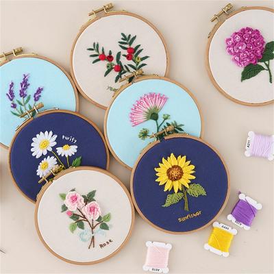 Gift Sewing Accessories Flower Bouquet Series Needle Punch Needle Thread Cross Stitch Embroidery Kit