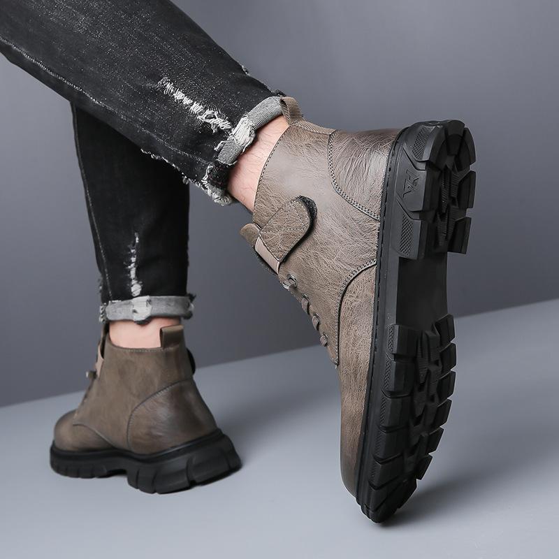 Martin Boots Men's 2024 Autumn and Winter Velvet Cotton Shoes High-top Men's Shoes British Snow Tooling Boots Tide