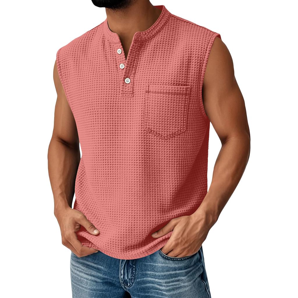 Men's Sleeveless Pocket Vest Men's Casual Fashion Sports Sleeveless Vest