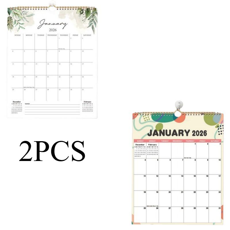 1/2pcs Paper Wall Calendar Monthly Calendar Notepad Home Office Decoration New Year Gift Suitable for Daily Note Taking
