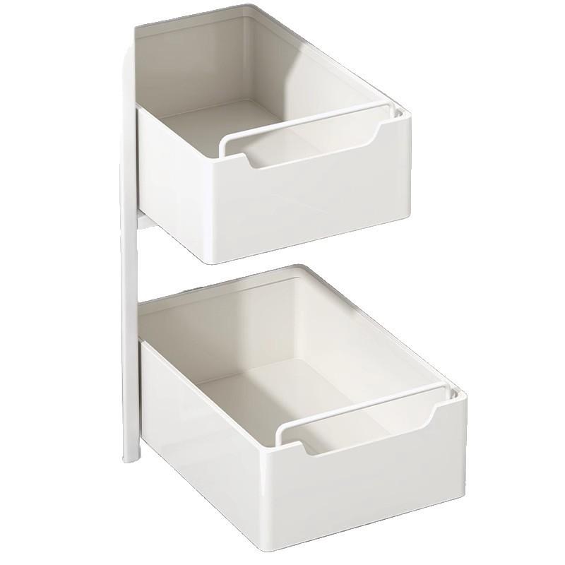 Adjustable Pull-Out Kitchen Organizer Drawer Rack Cabinet Storage Carbon Steel Slide-Out Shelf