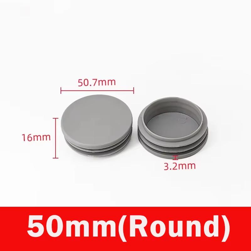Capace de capăt de blocare din plastic gri, rotunde/pătrate, pentru tuburi/țeavă de 16/19/22/25-100mm, Dopuri, Vârfuri pentru picioare de mobilă/masă, Pad-uri pentru picioare de scaune
