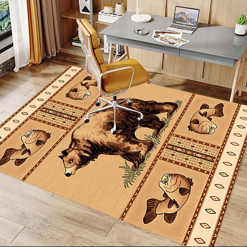 1PC Bear Fish Anti-slip Carpet, Suitable for Office, Bedroomand Playrooms. It Can Also Be Used As a Sofa Footrest cover-W90