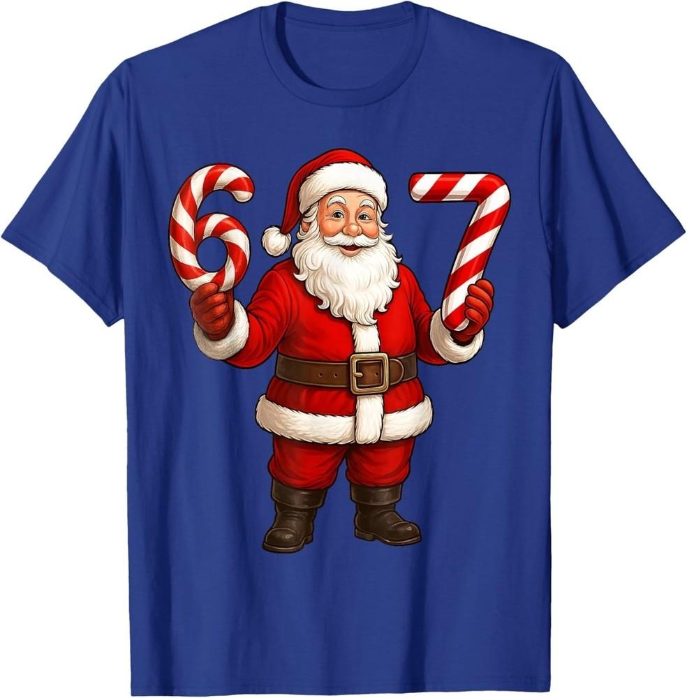 Funny Christmas Graphic Tee Santa Claus Candy Cane Holiday Unisex Unisex T-Shirt XXL
