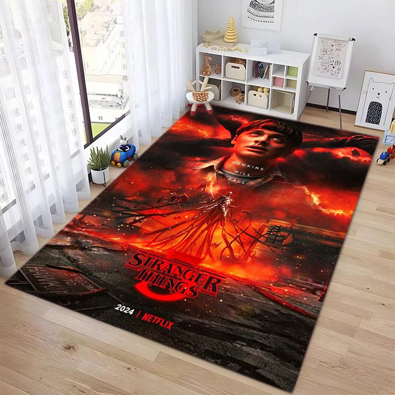 Halloween Horror Horror Theme Stranger Things Carpet Home Living Room Decoration Table and Chairs Anti Slip Door Mat Outdoor Picnic Mat Carpet A21