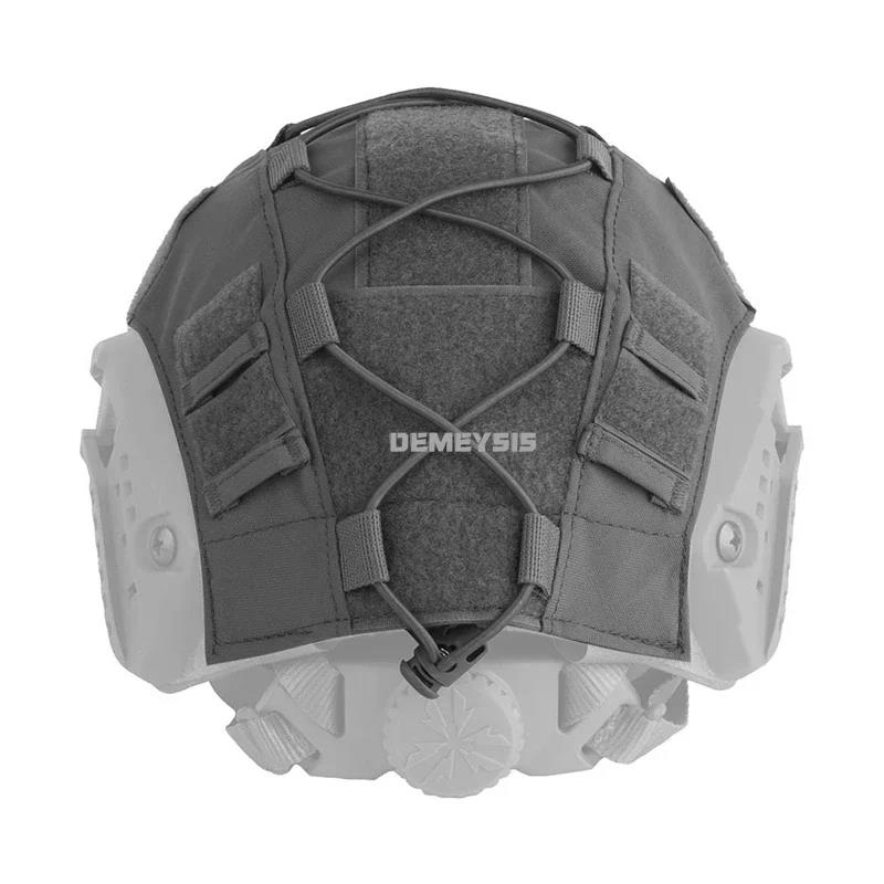 Airsoft Helmüberzug Tarnung Taktisch FAST Helm Stoff Jagd Schießen Helm Zubehör mit Elastischer Kordel Geschwindigkeits Sensoren 6