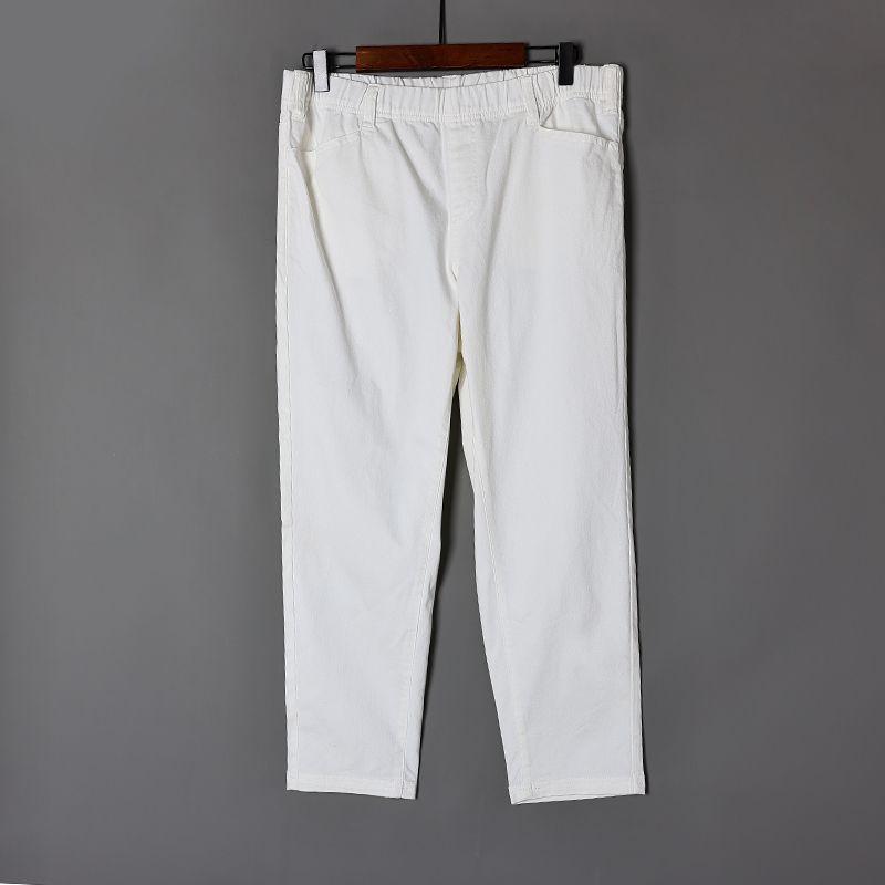 

Джинсы с завышенной талией, облегающего кроя, укороченные, с высокой кулиской White 114