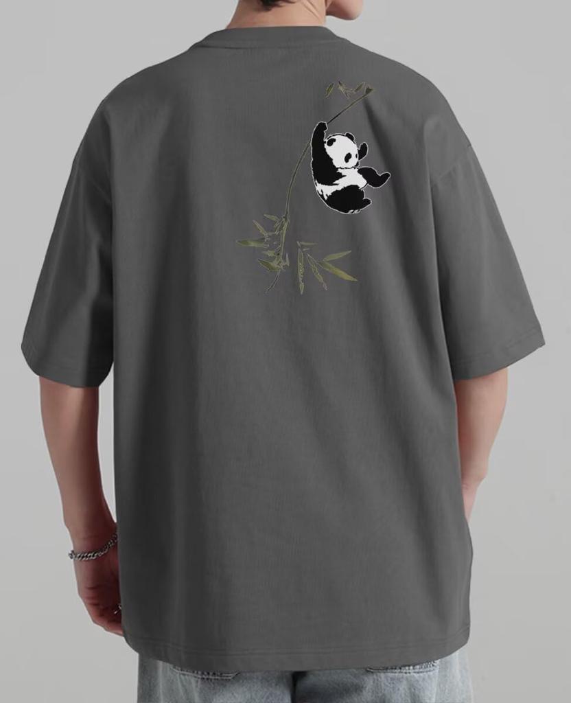 Bligo Short Sleeve Summer with Round Loose and Oversized and Cute Panda Perfect for or Summer Men's T-Shirt Collar, Fit, Fit. Stylish, Oversized,