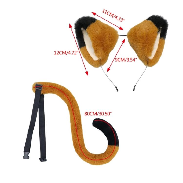 Masquerades Party Hair Hoop Animal Ear Plush Headband/Tail Girl Hair Ornaments