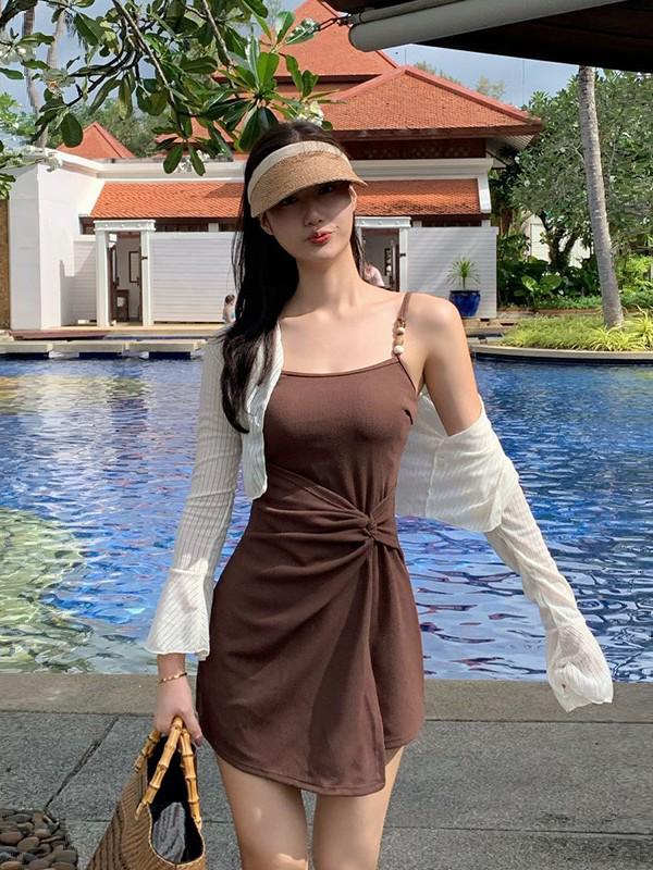 2026 Women's Two-Piece Swimsuit Set - Tummy Concealing, Slimming Beach & Hot Spring Bikini