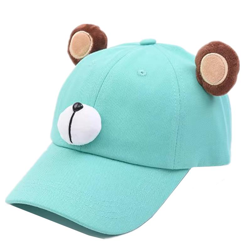 

Новая детская 3D-дизайн мультяшная кепка с рисунком медведя из аниме, кепка для мальчиков и девочек, высококачественная бейсбольная кепка для детей 50cm-55cm зелёный