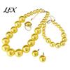 Faux Pearl Earrings Necklace 3Pcs/Set Imitation Pearls Jewelry Set, Adjustable Length Choker with Ear Studs And Bracelet, Set for Weddings Banquets
