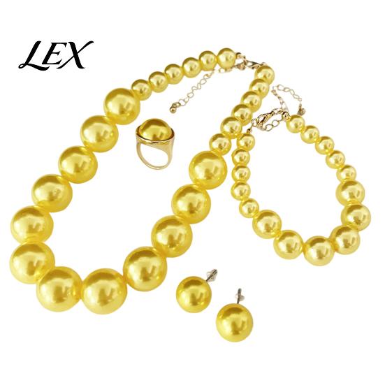 Faux Pearl Earrings Necklace 3Pcs/Set Imitation Pearls Jewelry Set, Adjustable Length Choker with Ear Studs And Bracelet, Set for Weddings Banquets