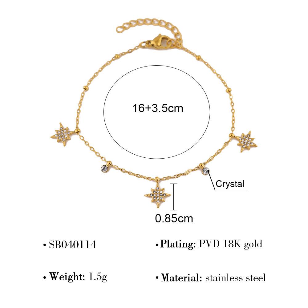 

Open Ring For Women Full Diamond Heart Moon Bracelet Jewelry Set Fade Resistant Versatile Stylish Gift