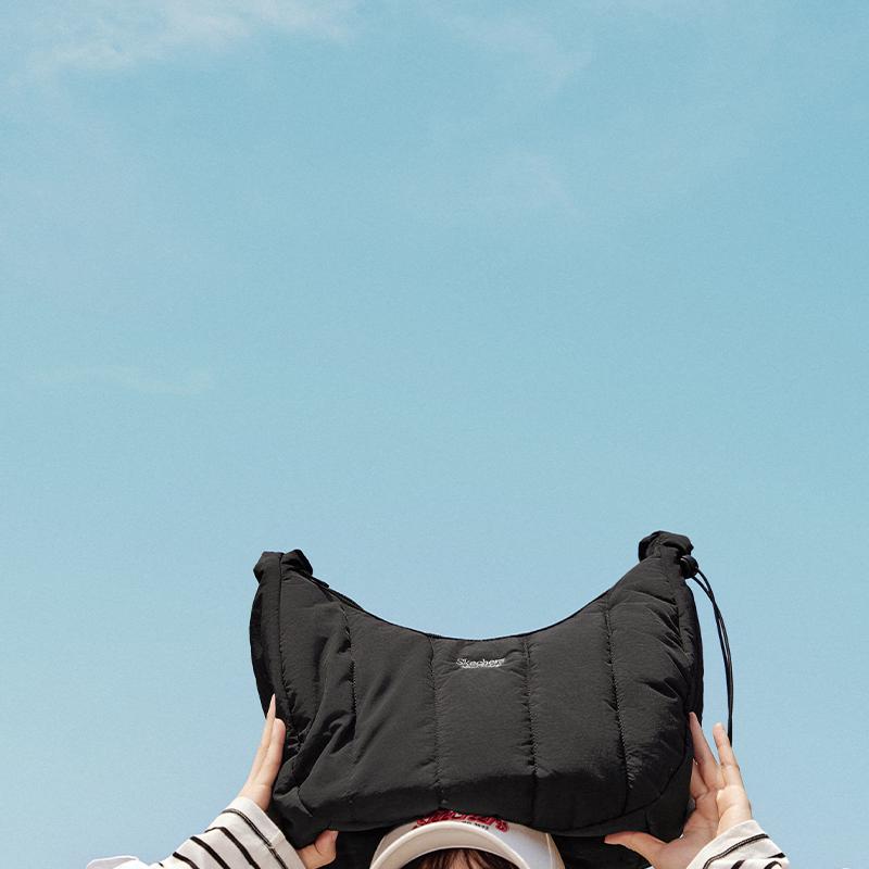 New Skechers Fabric Cloud Bag, Shoulder Bag, Crossbody Bag Regular Unisex Carbon Black L424U016-0018