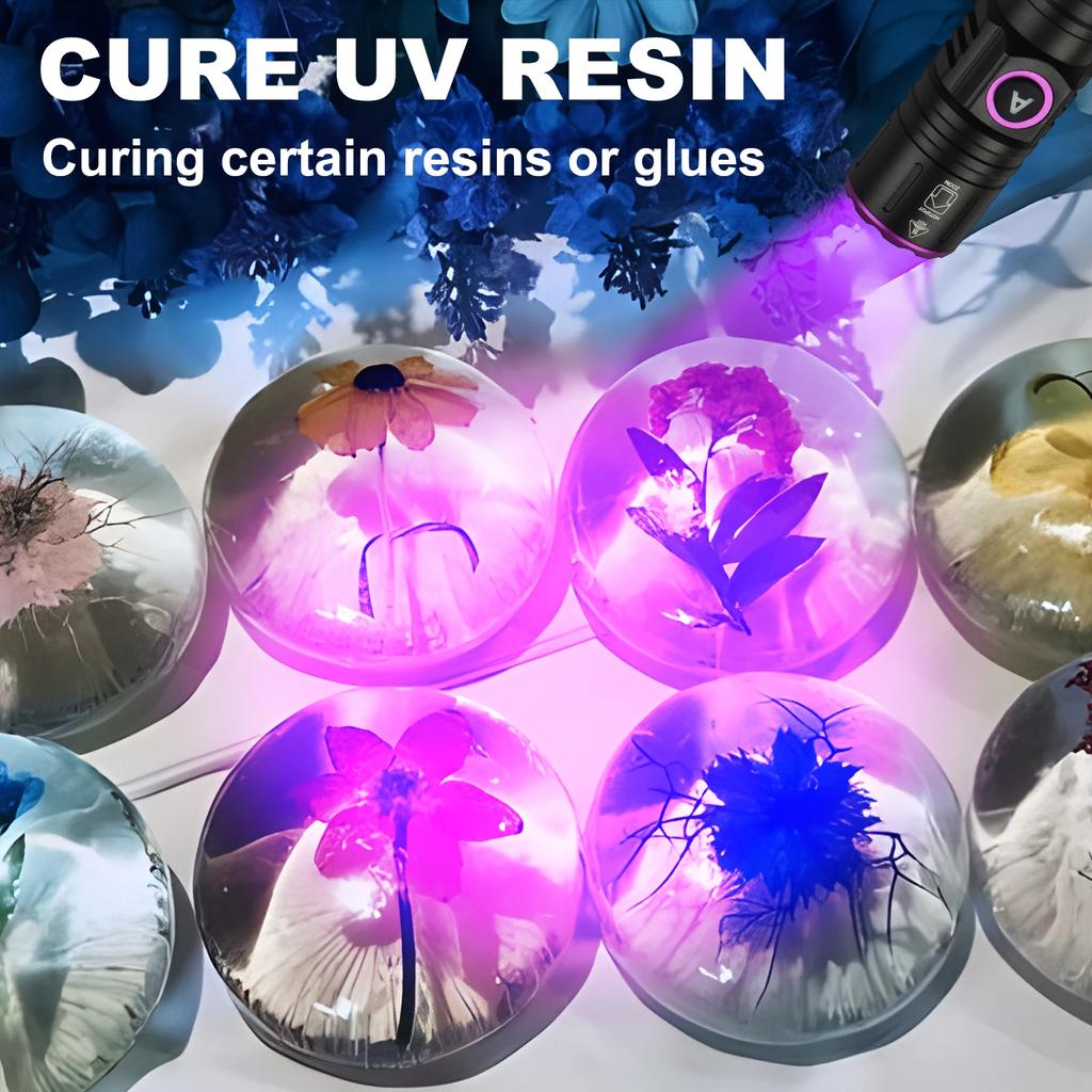 5W Mini 365nm 395nm UV Flashlight Zoom Ultraviolet Blacklight USB Rechargeable Purple Torch Pet Cat Dog Stains Urine Detector