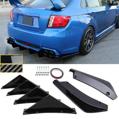6PCS Rear Bumper Splitter Cover + Diffuser Shark Fins Spoiler Universal For Subaru Impreza WRX STI 2010-2022 Car