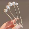 Elegant Metal Imitation Pearls Hairpins With Geometric Cutouts Secure Grip U-shaped Hair Pins For Updos And Styling