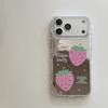 New 2026 Mirror Surface Pink Polka Dot Strawberry Phone Case For iPhone 17 Pro 16 15 14 17 Pro Max Shockproof Cover Girl