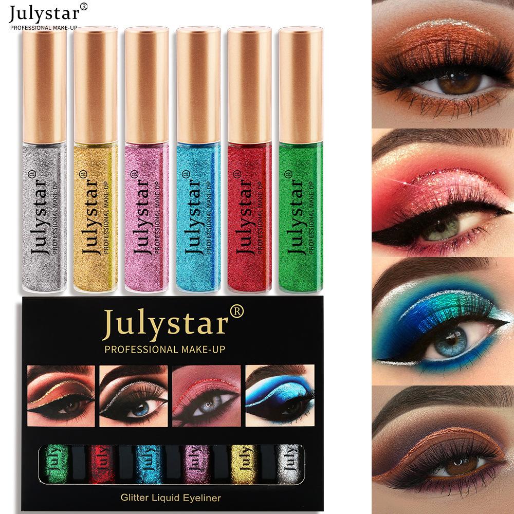 JULYSTAR Color Pearlescent Liquid Eyeliner Does Not Smudge Liquid Eyeliner Set Eyeliner Liquid Pen Waterproof