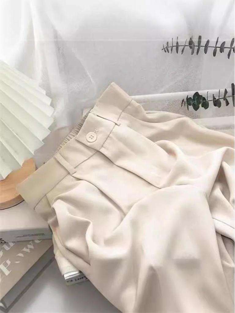 Women's High Waist Wide Leg Suit Pants - Slimming, Loose Fit, Korean Design for Spring/Autumn 2024