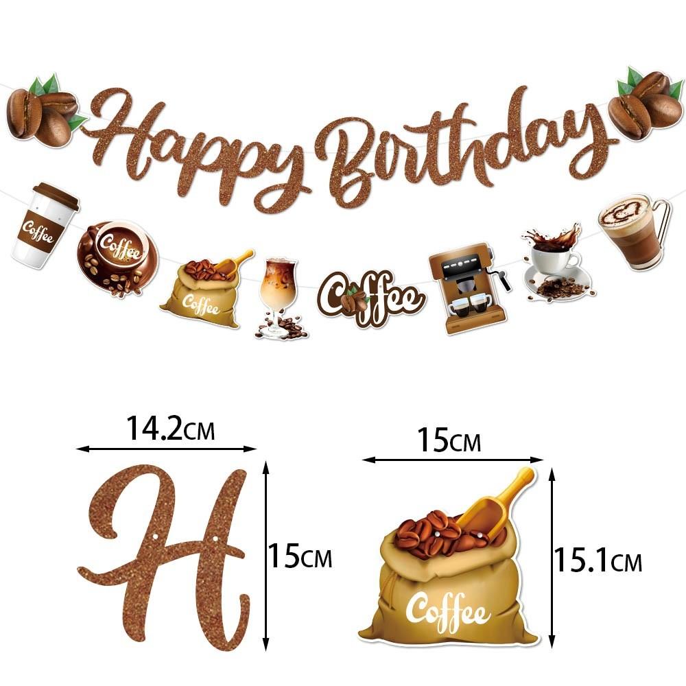 Coffee Theme Party Decor Pack With Birthday Banner And Spiral Streamers For Event Setup