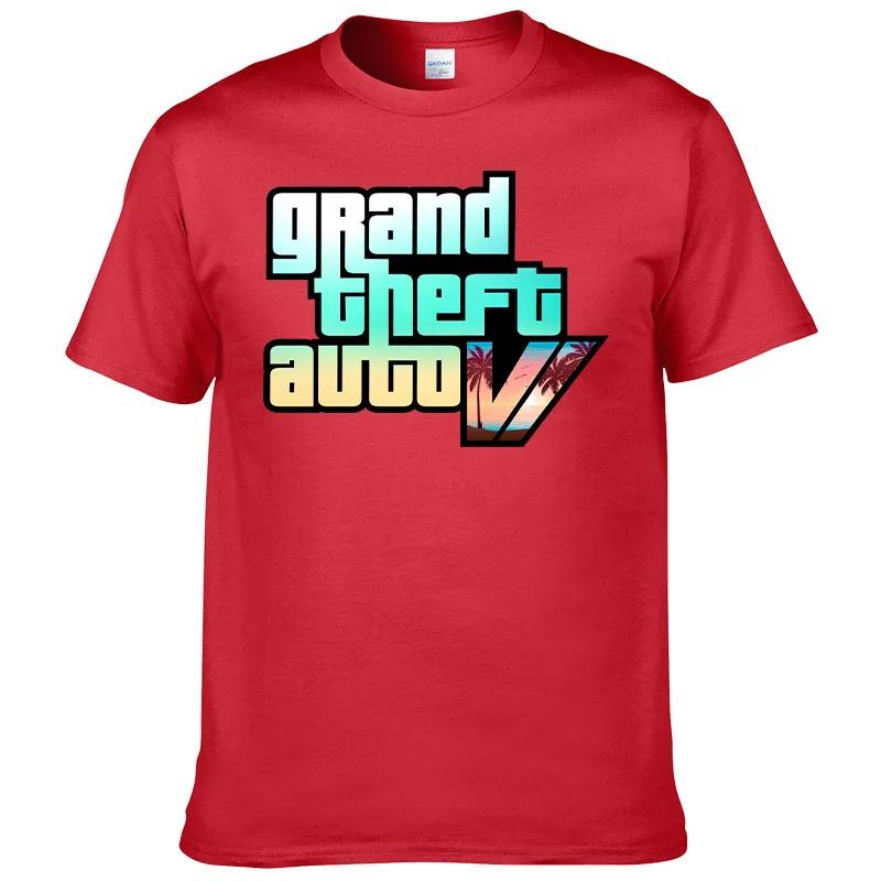 2023 Sommer Neues Herren T-Shirt Grand Theft Auto Gta Spiel Print T-Shirt 100% Baumwolle Rundhals Top Street Kurzärmlig F118