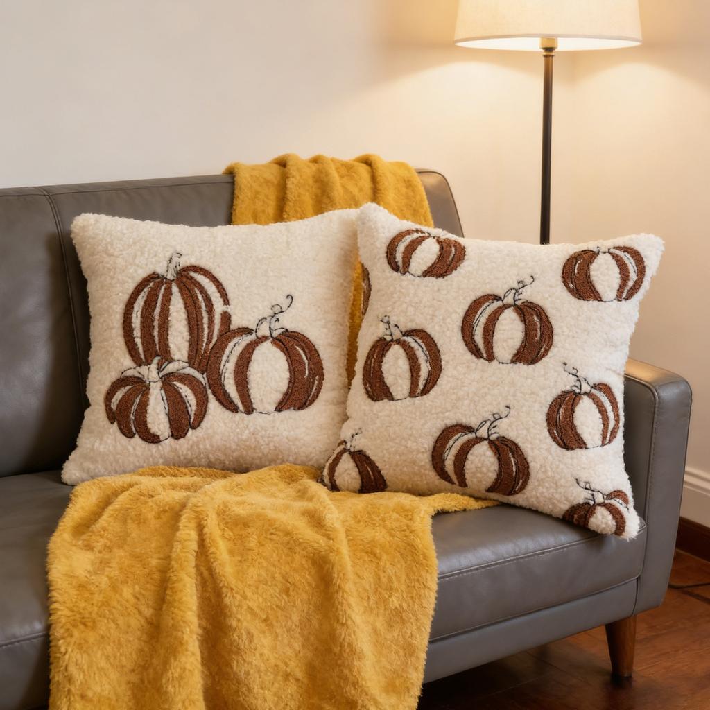 Teddy Pumpkin Pillowcase, Holiday Decorative Plush Pillowcase. Suitable For Sofas, Bedrooms, Living Rooms, Backrests, And Lumbar Pillows.