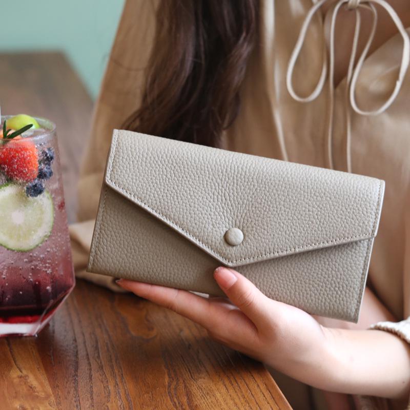 2024 Women's Genuine Leather Multifunction Long Wallet and Coin Purse with Phone Holder