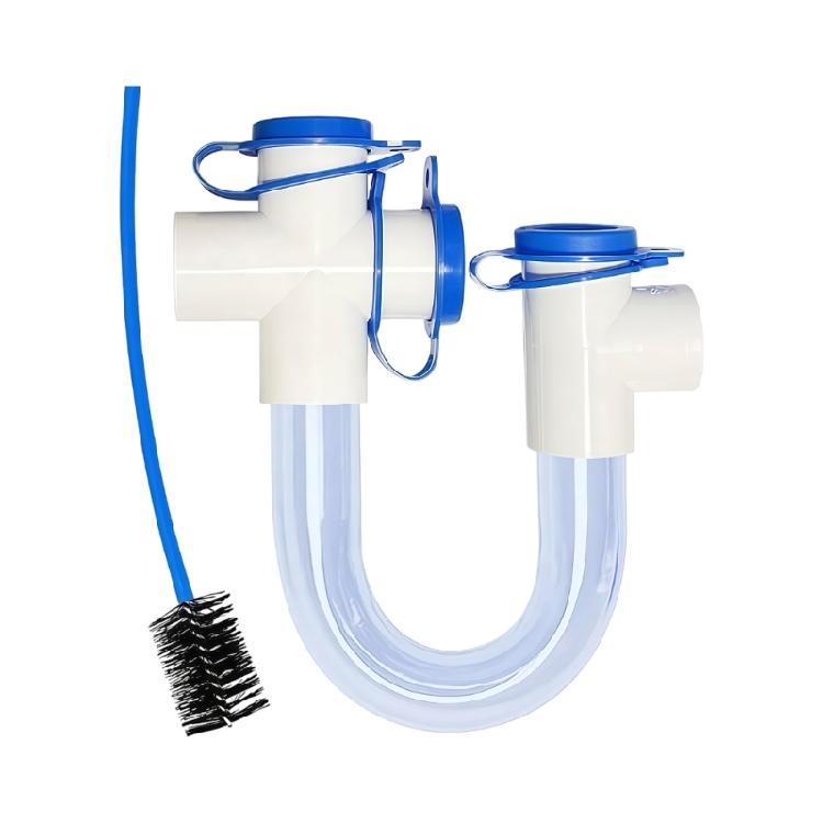 

PVC U Bend Drain Trap 3/4inch Standard Condensate Trap with Cleaning Brush For HVAC Systems, Air Conditioner Enduring 1