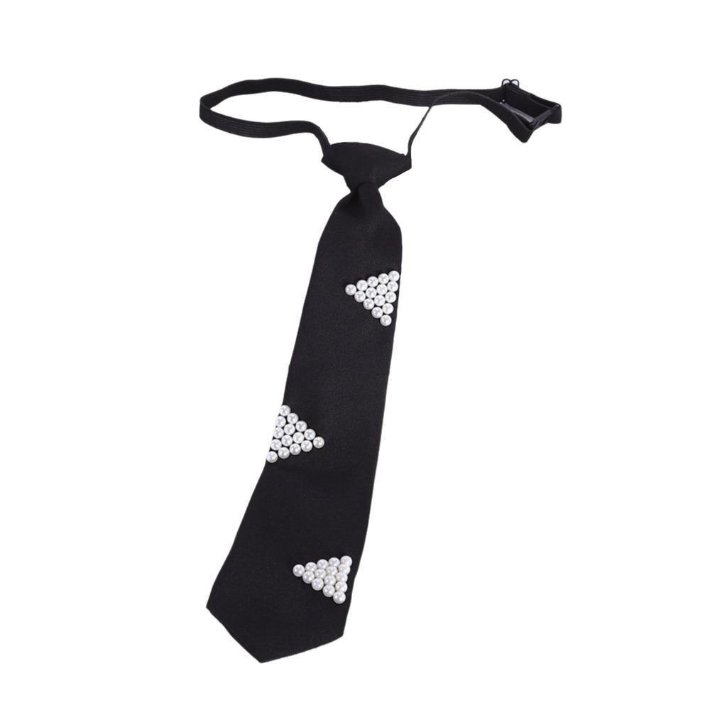 Imitation Pearl Women s Pre-tied Necktie Vintage Lazy Necktie Fashion Neckwear Uniform Shirt 10