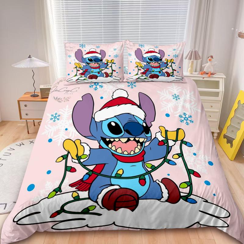 Duvet Cover Set Mickey Merry Christmas Cartoon Bedding Set Comforter Cover For Children Teens Holiday Gifts Bedroom Decor
