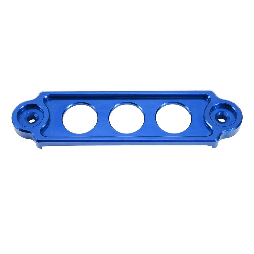 Universal 14cm Aluminum Alloy Battery Tie Down Fasten Bar Bracket 3 Holes (Blue)