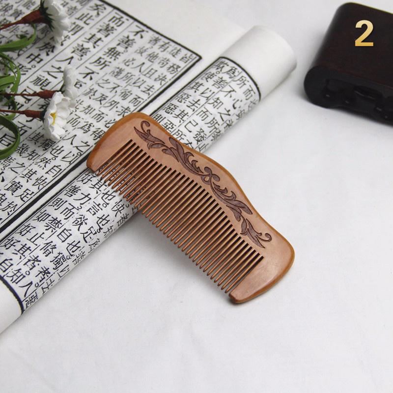 1 pc Natural Peach Wood Comb Close Teeth Anti-static Hair Care Wooden Tools Beauty Accessories