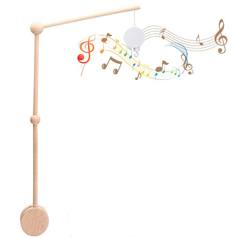 3Pcset Baby Wooden Bed Bell Bracket Mobile Hanging Rattles Toy Hanger Baby Crib Mobile Bed Bell Wood Toy Holder Arm Bracket