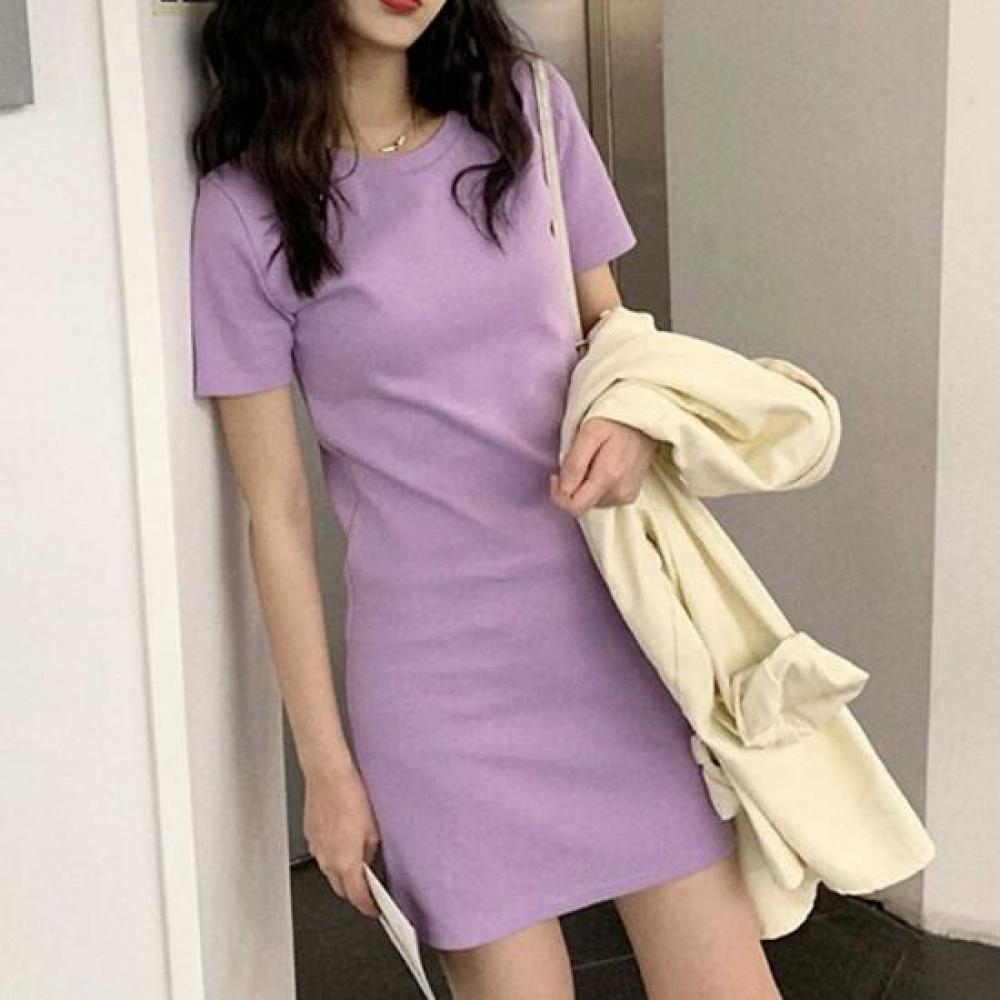 Shop Women S Round Neck Solid Mini dreSS Won Wdr W9b84d9