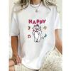 Oversized T Shirt Black Happy Cat With Music Notes Print Casual Streetwear For Women