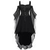 Gothic-Style Halloween Witch Dress with Swing Sleeves & Irregular Splicing
