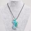 1 Set Fashion Striped Spiral Glass Necklace Earrings Women's Jewelry Pendants Charms