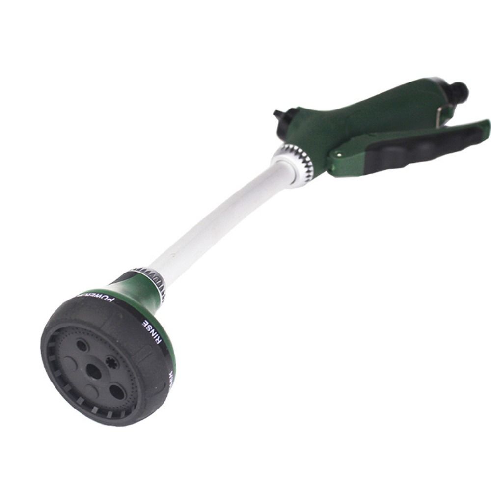 Long Handle Garden Hose Spray Showerhead Comfortable Grip 5 Spray Patterns Watering Sprayer Effort-saving Design Rubberized Grip