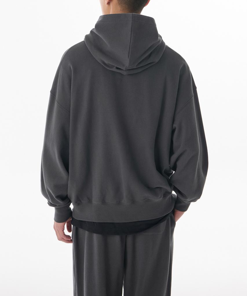 Loose Balloon Hooded Sweatshirt [Dark Gray]