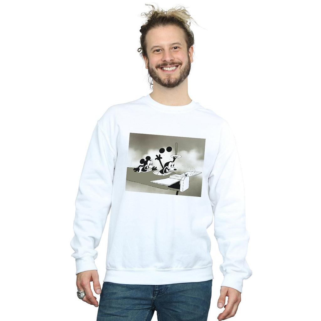 Disney Mens Mickey Mouse Crazy Pilot Sweatshirt