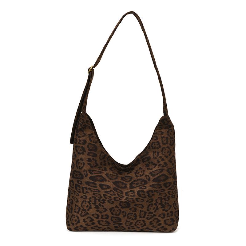 

Замшевая женская сумка-тоут в стиле ретро 2026: Вместительная сумка-мессенджер для通勤 зелёный/леопардовый