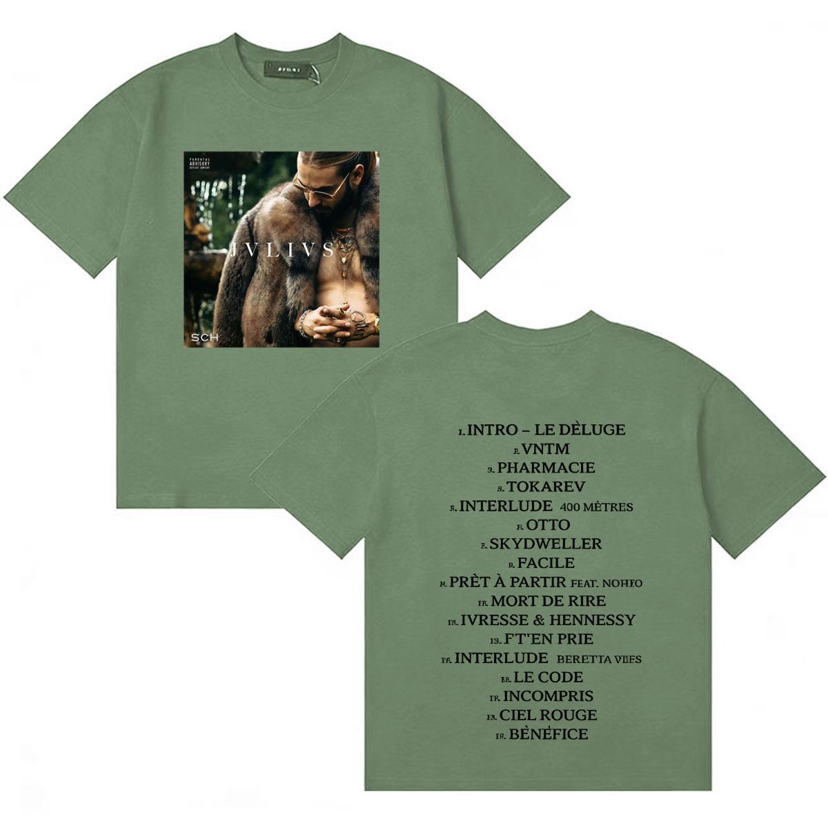 

French Rapper SCH JVLIVS Tour Inspired Gothic High Quality Casual Oversized TShirt Unisexs Womens Cozy Summer Tee Shrits Teenagers 4XL