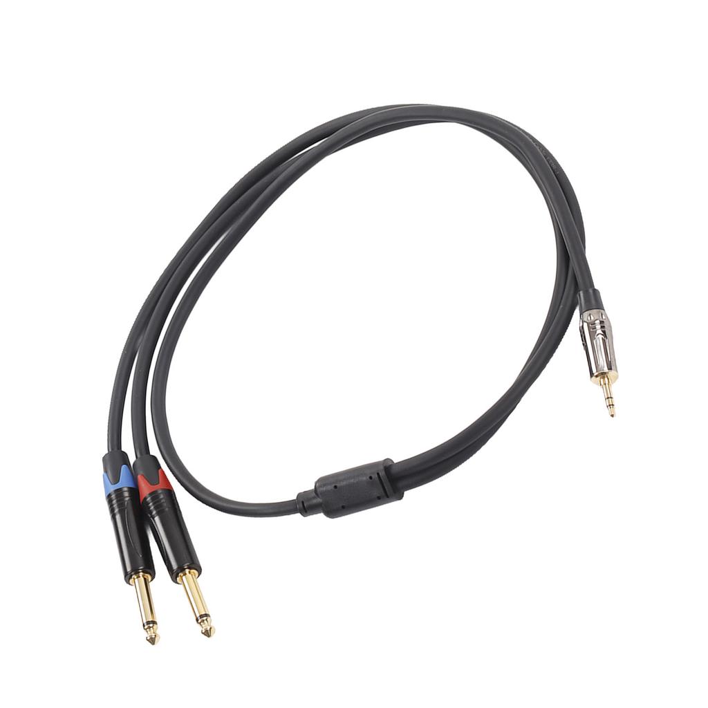 3.5mm 1Celsius8 Inch Male To Dual 6.35mm 1Celsius4 Inch TS Male Cable Stereo 1Celsius4 To 1Celsius8 Cable for Amplifier Mixer