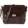 Brown Italian Leather Messenger Bag Snake Skin T96